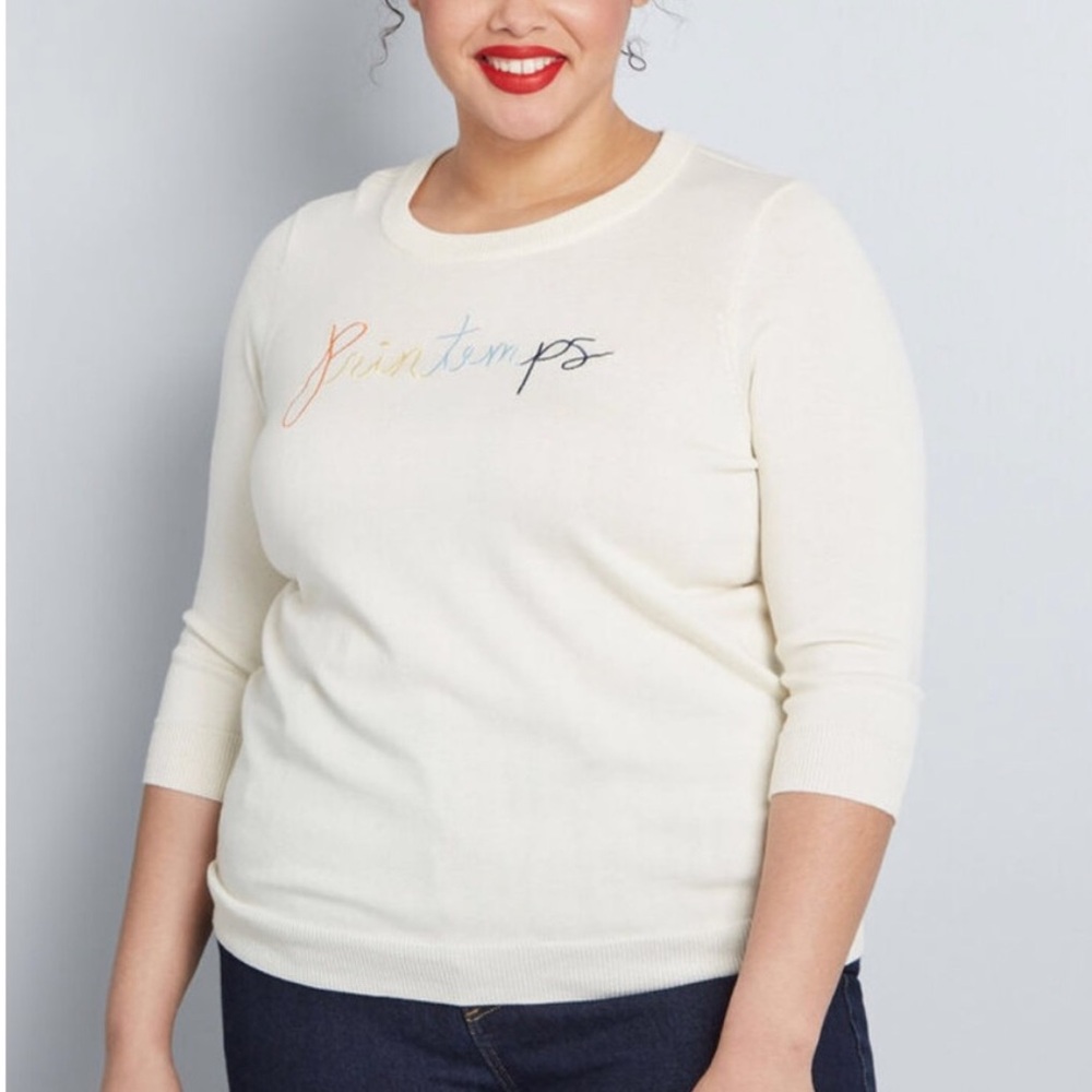 Modcloth Charm School "Printemps" Pullover Sweater Top NEW